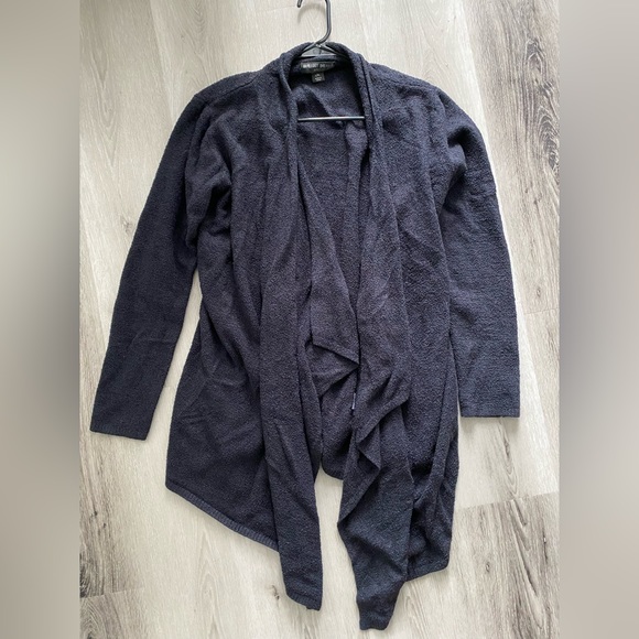 BAREFOOT DREAMS Bamboo Chic Lite Black Cardigan Wrap Open Front L/XL - Picture 3 of 5